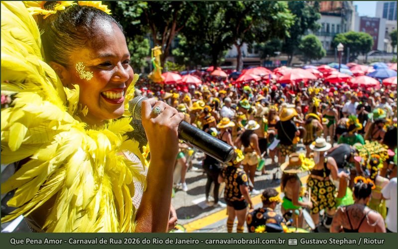 Foto bloco Que Pena Amor no Carnaval de Rua 2026 do Rio de Janeiro - carnavalnobrasil.com.br