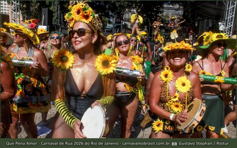 Foto bloco Que Pena Amor no Carnaval de Rua 2026 do Rio de Janeiro - carnavalnobrasil.com.br