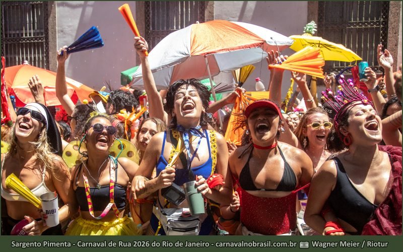 Fotos bloco Sargento Pimenta no Carnaval de Rua 2026 do Rio de Janeiro