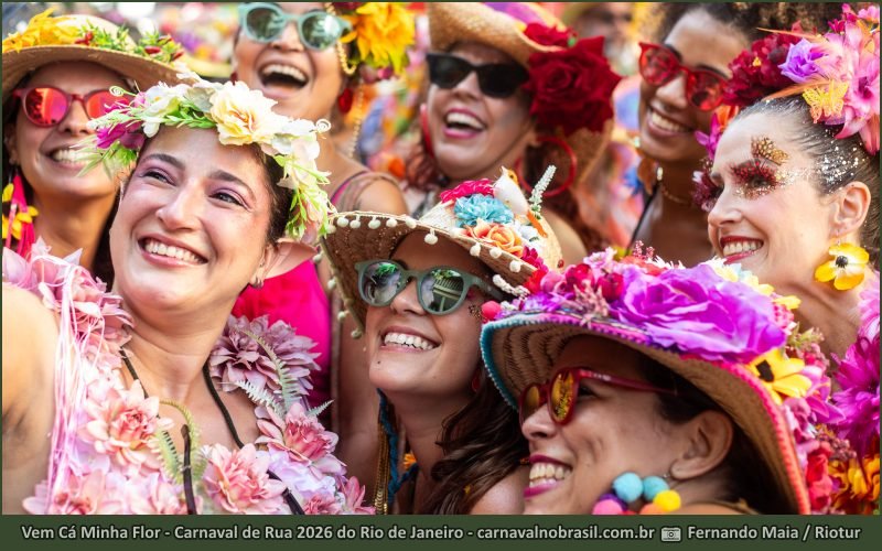 Fotos bloco Vem Cá Minha Flor no Carnaval de Rua 2026 do Rio de Janeiro