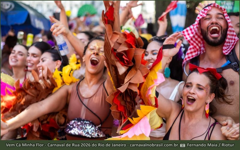 Fotos bloco Vem Cá Minha Flor no Carnaval de Rua 2026 do Rio de Janeiro