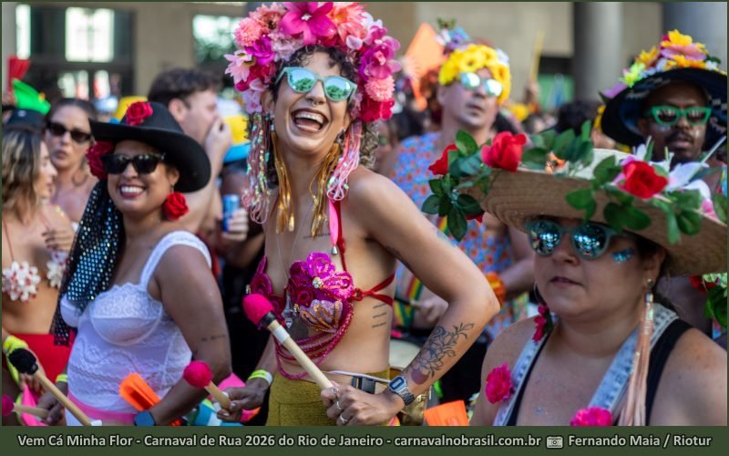 Fotos bloco Vem Cá Minha Flor no Carnaval de Rua 2026 do Rio de Janeiro