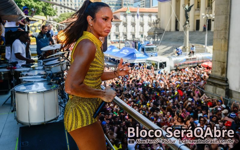Foto bloco SeráQAbre?, com Ivete Sangalo, no Carnaval de Rua 2026 do Rio de Janeiro - carnavalnobrasil.com.br
