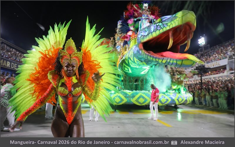 Desfile Mangueira no Carnaval 2026 do Rio de Janeiro - carnavalnobrasil.com.br