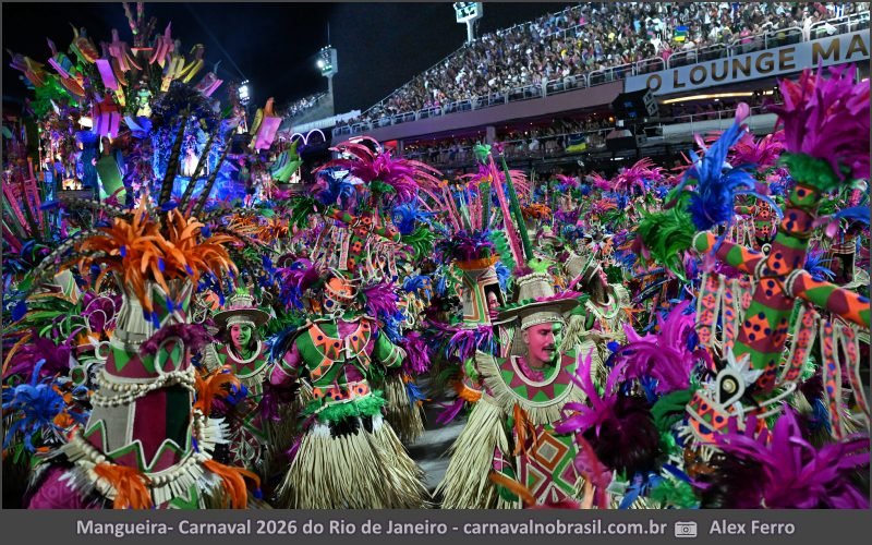 Desfile Mangueira no Carnaval 2026 do Rio de Janeiro - carnavalnobrasil.com.br