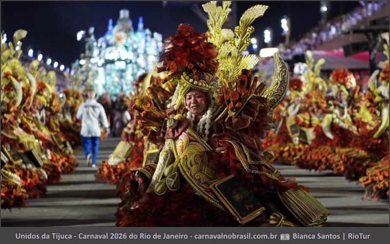 Foto desfile Unidos da Tijuca no Carnaval 2026 do Rio de Janeiro - carnavalnobrasil.com.br