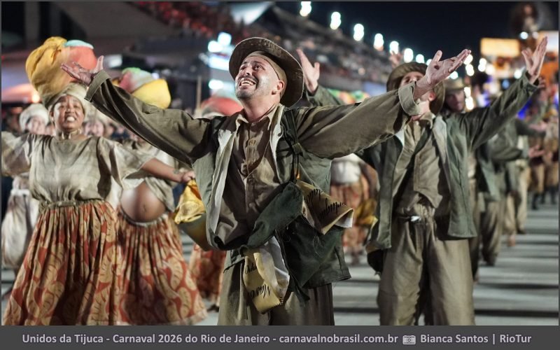 Foto desfile Unidos da Tijuca no Carnaval 2026 do Rio de Janeiro - carnavalnobrasil.com.br