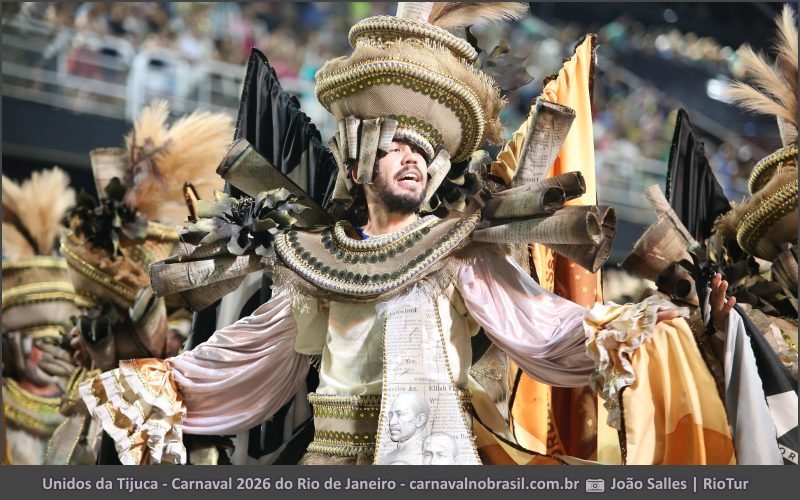 Foto desfile Unidos da Tijuca no Carnaval 2026 do Rio de Janeiro - carnavalnobrasil.com.br