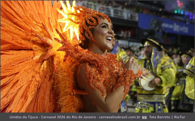 Foto desfile Unidos da Tijuca no Carnaval 2026 do Rio de Janeiro - carnavalnobrasil.com.br