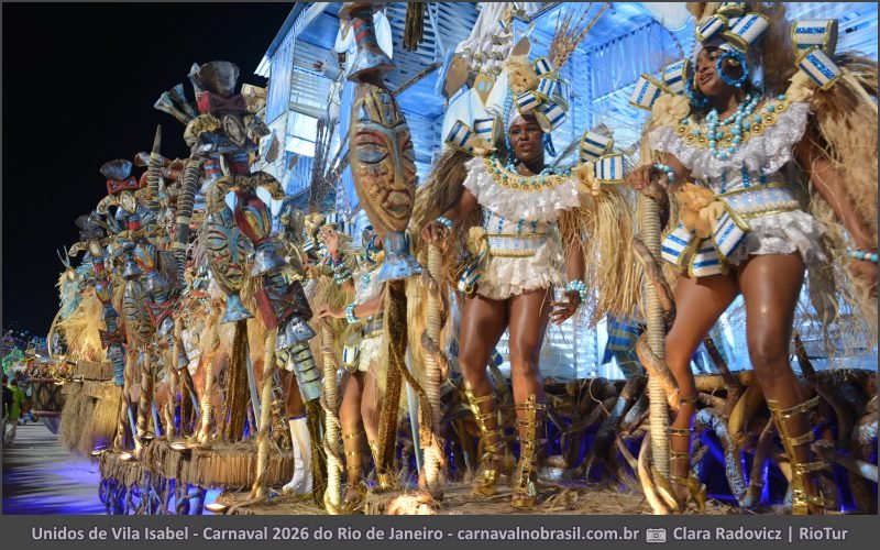 Desfile Unidos de Vila Isabel no Carnaval 2026 do Rio de Janeiro - carnavalnobrasil.com.br