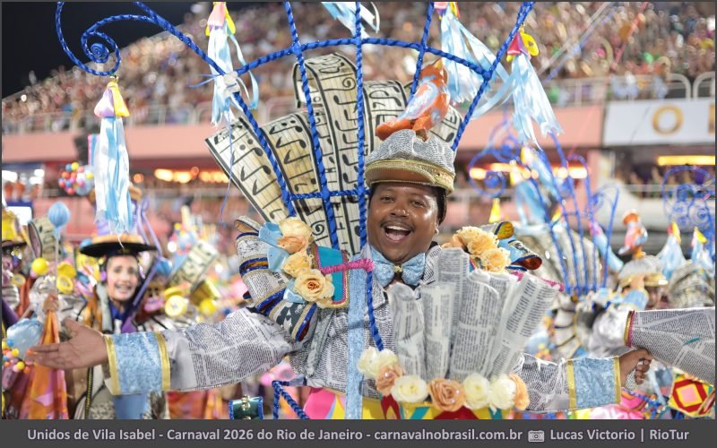 Desfile Unidos de Vila Isabel no Carnaval 2026 do Rio de Janeiro - carnavalnobrasil.com.br