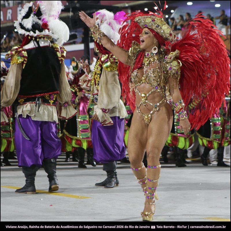 Foto Viviane Araújo : Rainha de Bateria da Acadêmicos do Salgueiro no Carnaval 2026 do Rio de Janeiro - carnavalnobrasil.com.br