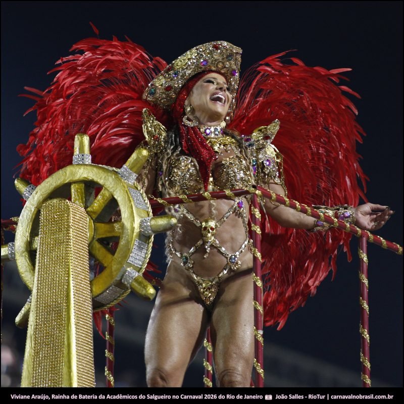 Foto Viviane Araújo : Rainha de Bateria da Acadêmicos do Salgueiro no Carnaval 2026 do Rio de Janeiro - carnavalnobrasil.com.br
