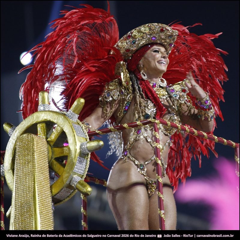 Foto Viviane Araújo : Rainha de Bateria da Acadêmicos do Salgueiro no Carnaval 2026 do Rio de Janeiro - carnavalnobrasil.com.br