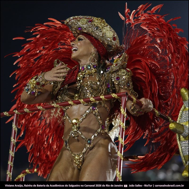 Foto Viviane Araújo : Rainha de Bateria da Acadêmicos do Salgueiro no Carnaval 2026 do Rio de Janeiro - carnavalnobrasil.com.br