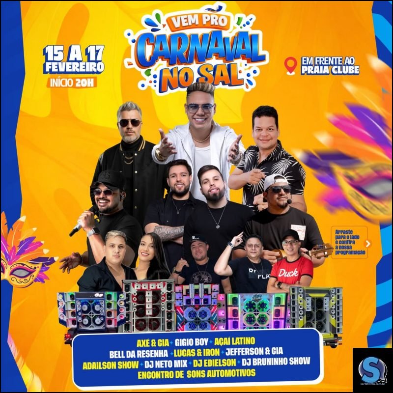 Programação do Carnaval 2026 de Salinópolis no Pará