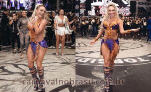 Francine Carvalho, Musa da Gaviões da Fiel, no ensaio para o Carnaval 2022 de São Paulo - Carnaval no Brasil