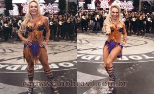 Francine Carvalho, Musa da Gaviões da Fiel, no ensaio para o Carnaval 2022 de São Paulo - Carnaval no Brasil