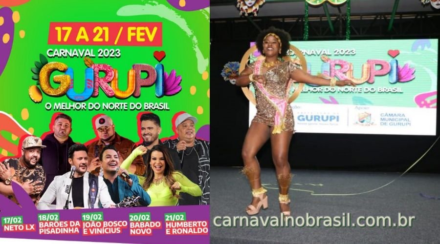 Carnaval de Gurupi 2023 : shows Neto LX, Barões da Pisadinha, João Bosco e Vinícius, Babado Novo e Humberto e Ronaldo