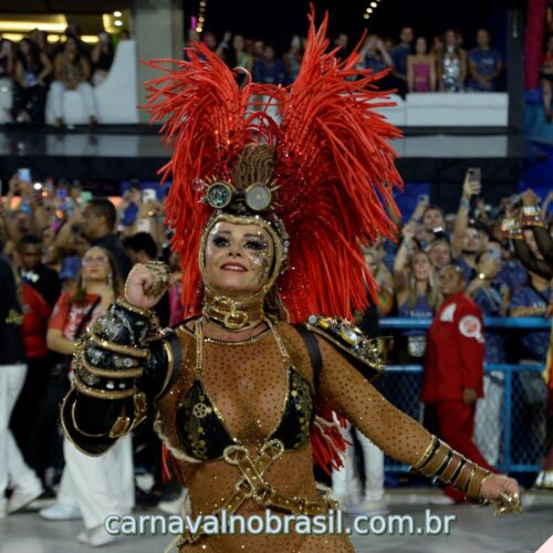 Viviane Araujo no desfile Salgueiro Carnaval 2023 do Rio de Janeiro - Foto Alex Ferro | RioTur