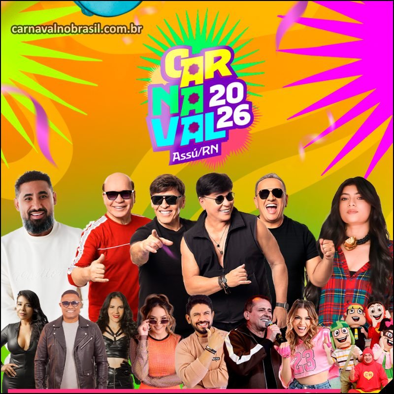 Programação do Carnaval 2026 de Assú no Rio Grande do Norte