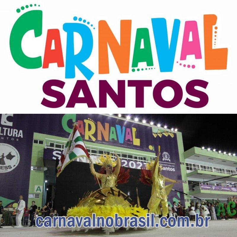 Santos Carnaval 2024 - Desfile das escolas de samba na Passarela Dráuzio da Cruz - Santos Carnaval no Brasil
