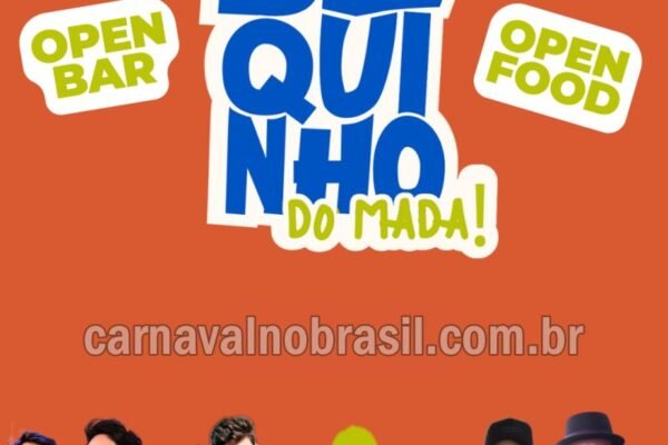 Goiânia Carnaval 2024 : Bloquinho do Mada terá cinco atrações, open bar e open food