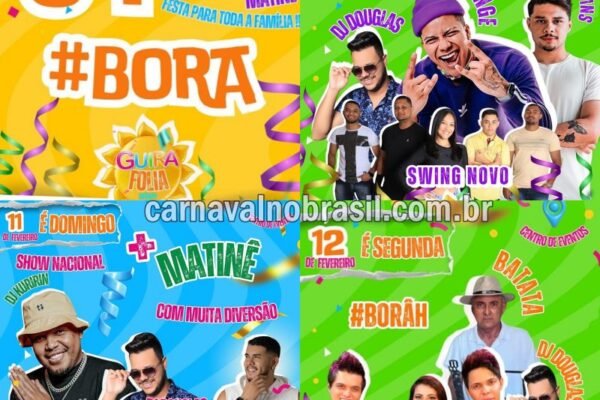 Guiratinga Carnaval 2024 : shows sábado no GuiraFolia - Guiratinga Carnaval no Brasil