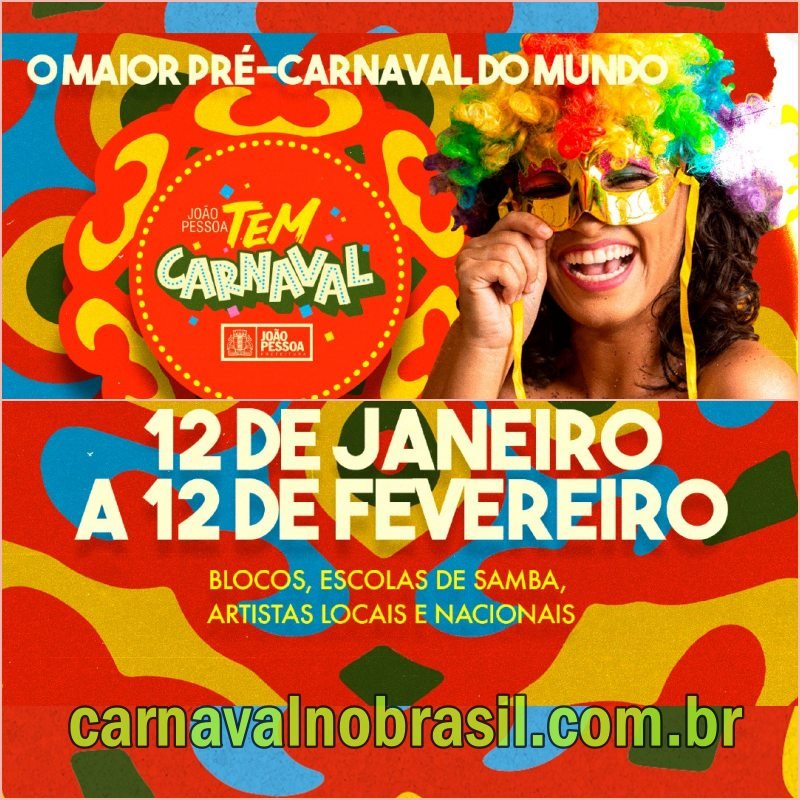 João Pessoa Carnaval 2024 : programação Folia de Rua e blocos carnavalescos