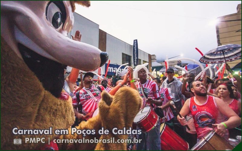 Programação do Carnaval de Rua 2025 de Poços de Caldas em Minas Gerais