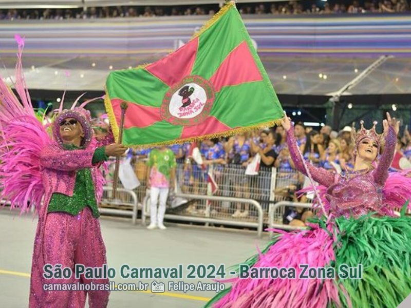 São Paulo Carnaval 2024 : desfile Barroca Zona Sul no Sambódromo do Anhembi