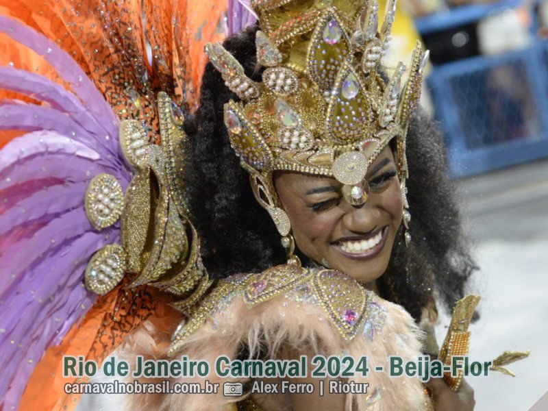 Momentos desfile Beija-Flor no Carnaval 2024 do Rio de Janeiro