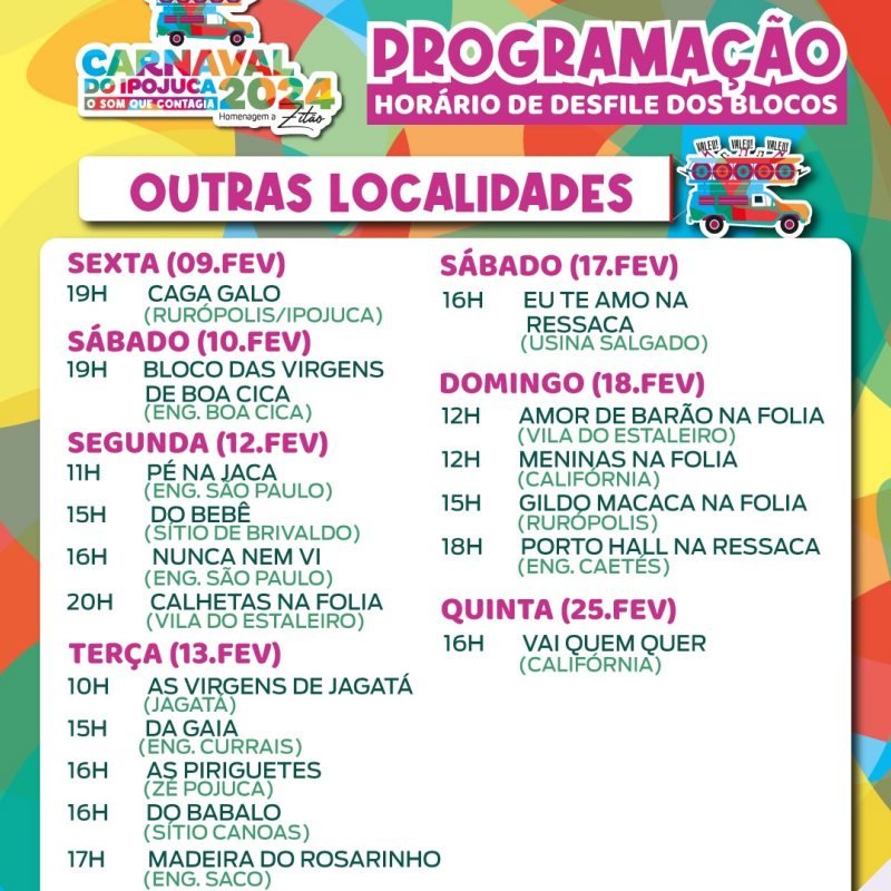 Ipojuca Carnaval 2024 em Pernambuco - Carnaval do Ipojuca 2024 - Ipojuca Carnaval no Brasil