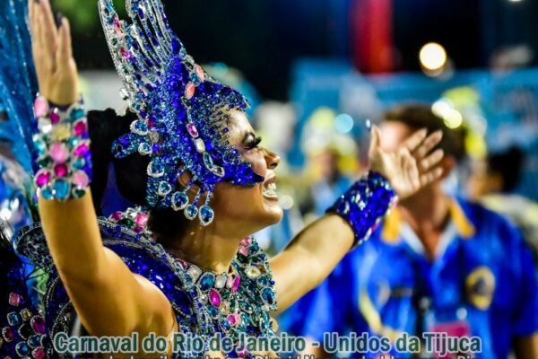 Lexa no desfile Unidos da Tijuca no Carnaval 2024 do Rio de Janeiro