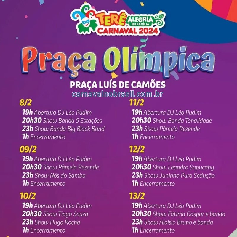 Teresópolis Carnaval 2024 : programação oficial do ‘Terê Alegria em Família’