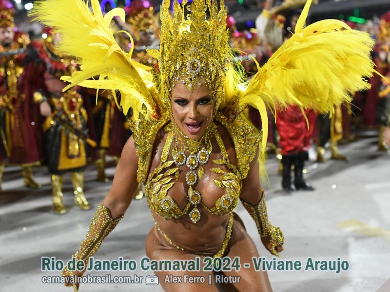 Viviane Araujo, Rainha de bateria do Salgueiro, no Carnaval 2024 do Rio de Janeiro