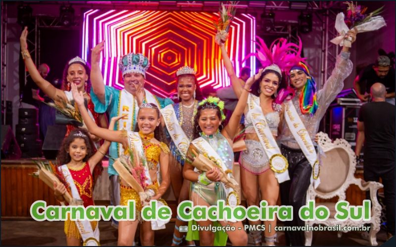 Cachoeira do Sul Carnaval 2025 no Rio Grande do Sul : desfile do Bloco das Virgens e da Escola Unidos da Vila e escolha da Corte Momesca