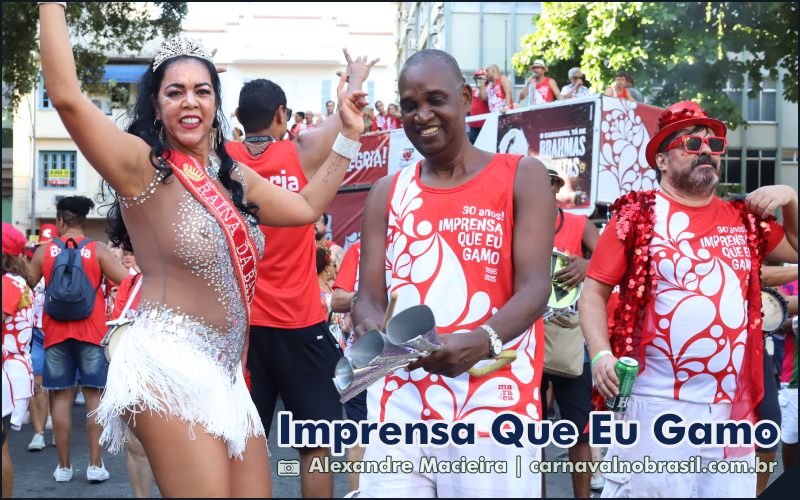 Desfile bloco Imprensa Que Eu Gamo no Carnaval de Rua 2025 do Rio de Janeiro