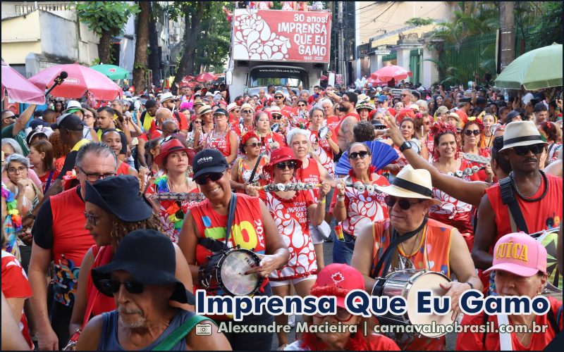 Desfile bloco Imprensa Que Eu Gamo no Carnaval de Rua 2025 do Rio de Janeiro