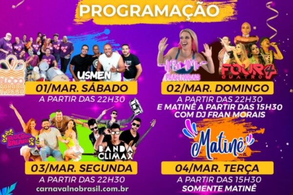 Sortimento Carnaval no Brasil . Programação do Carnaval 2025 em Delfim Moreira em Minas Gerais