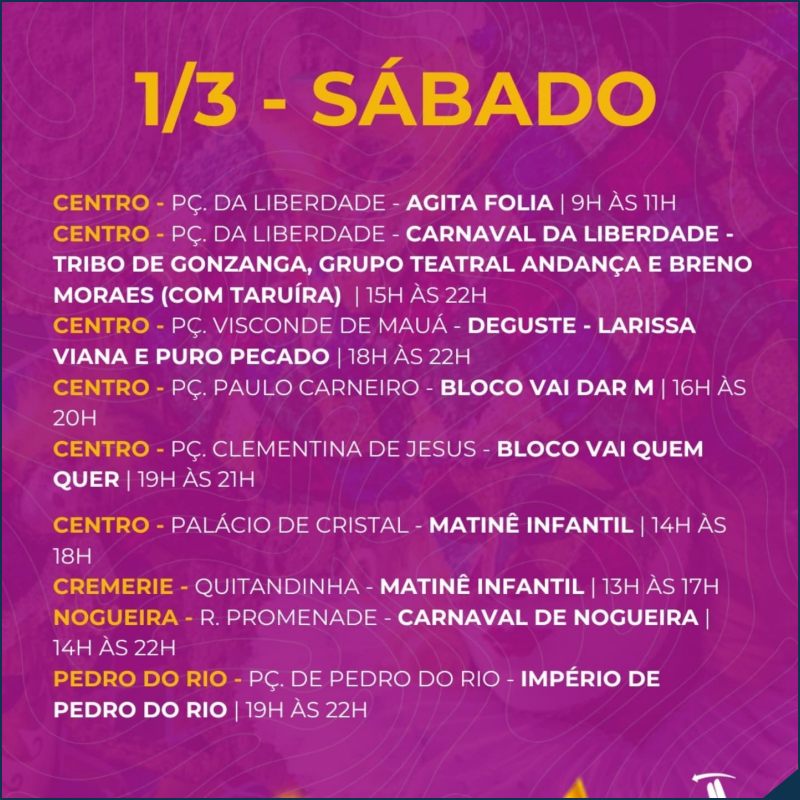 Folia Imperial 2025 : programação de Carnaval de Petrópolis