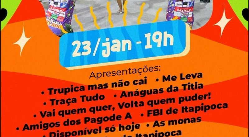 Programação Pré-Carnaval de Itapipoca na Praça dos 3 Climas