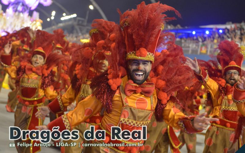 Desfile da Dragões da Real no Carnaval 2025 de São Paulo