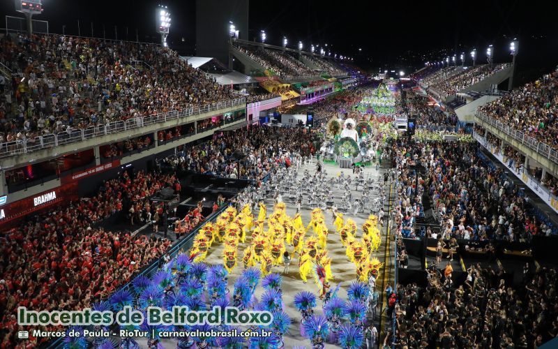 Desfile Inocentes de Belford Roxo no Carnaval 2025 do Rio de Janeiro