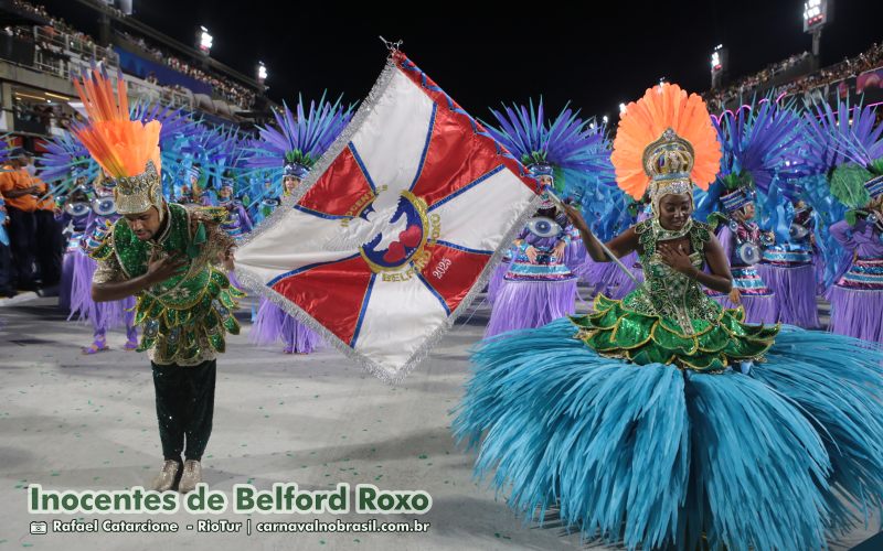 Desfile Inocentes de Belford Roxo no Carnaval 2025 do Rio de Janeiro