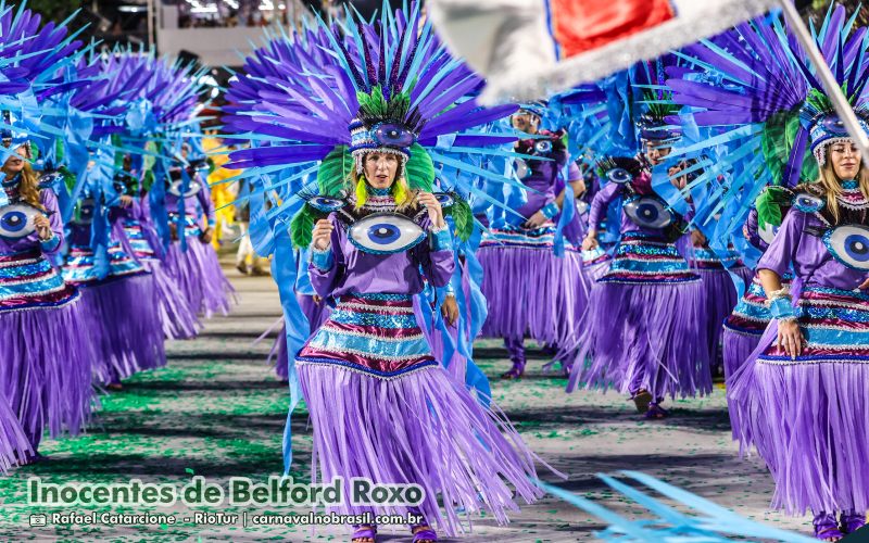 Desfile Inocentes de Belford Roxo no Carnaval 2025 do Rio de Janeiro