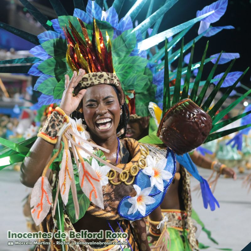 Desfile Inocentes de Belford Roxo no Carnaval 2025 do Rio de Janeiro