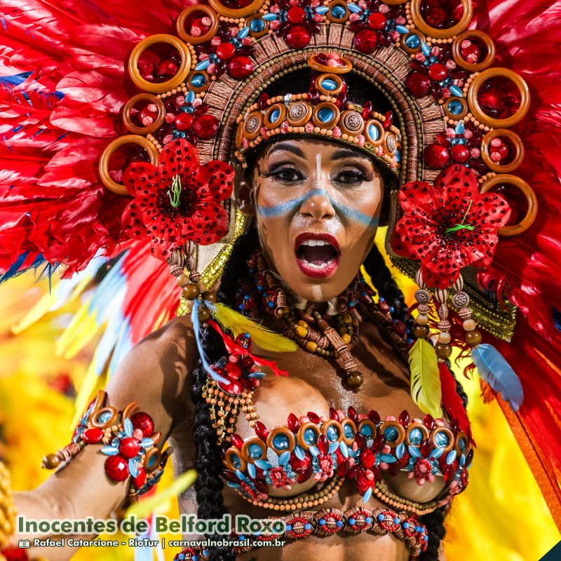 Desfile Inocentes de Belford Roxo no Carnaval 2025 do Rio de Janeiro