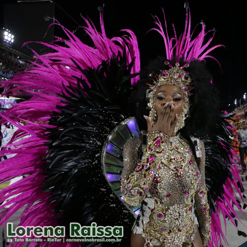 Lorena Raissa, rainha de bateria da Beija-Flor de Nilópolis no Carnaval 2025 do Rio de Janeiro