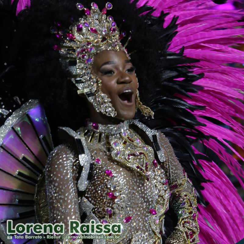 Lorena Raissa, rainha de bateria da Beija-Flor de Nilópolis no Carnaval 2025 do Rio de Janeiro